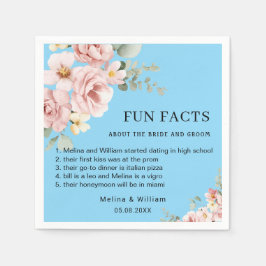 Serviette En Papier Moderne rose Floral Fun Faits Mariage