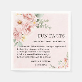 Serviette En Papier Moderne rose Floral Fun Faits Mariage