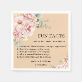 Serviette En Papier Moderne rose Floral Fun Faits Mariage