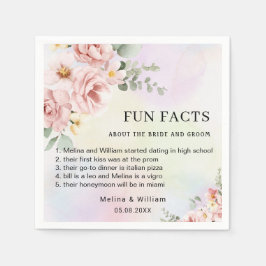 Serviette En Papier Moderne rose Floral Fun Faits Mariage