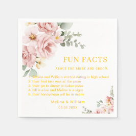 Serviette En Papier Moderne rose Floral Fun Faits Mariage