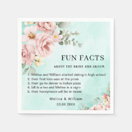 Serviette En Papier Moderne rose Floral Fun Faits Mariage