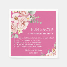 Serviette En Papier Moderne rose Floral Fun Faits Mariage