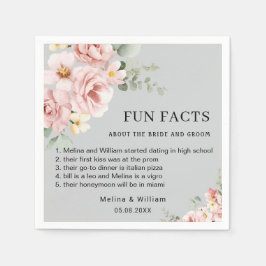 Serviette En Papier Moderne rose Floral Fun Faits Mariage