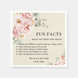 Serviette En Papier Moderne rose Floral Fun Faits Mariage