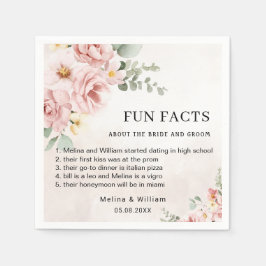 Serviette En Papier Moderne rose Floral Fun Faits Mariage