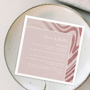 Serviette En Papier Moderne Rose  Or Mariage Fun Faits rose