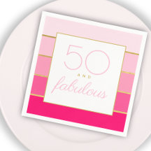 Moderne rose vif et or 50 ans et magnifique annive