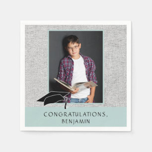 Serviette En Papier Moderne Rustique Félicitations Graduation Photo