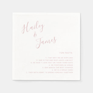 Serviette En Papier Moderne Simple Fun Facts Dusty Rose Mariage