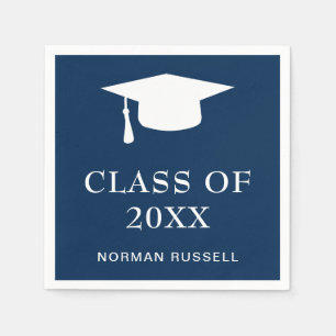 Serviette En Papier Moderne Simple Mortier Board Marine Blue Graduatio