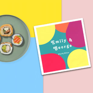 Serviette En Papier Moderne Whimsical coloré Super Mariage Abstrait