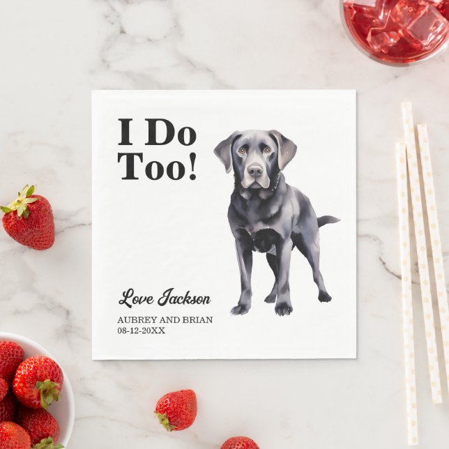 Serviette En Papier Moi Aussi ! Animal de mariage Black Lab Dog (En situation)