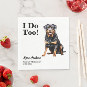 Serviette En Papier Moi Aussi ! Mariage de chien Rottweiler