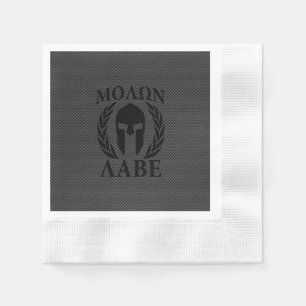 Serviette En Papier Molon Labe Warriors Laurels sur le carbone noir