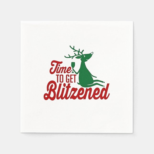 Serviette En Papier Moment de se faire Blitzener Noël Renne  (Devant)