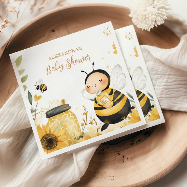 Serviette En Papier Mommy to Bee Baby shower Floral (Créateur téléchargé)