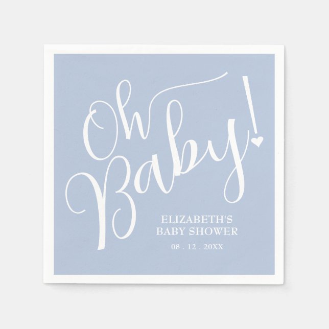 Serviette En Papier Mon bébé ! Baby shower Blue Boy (Devant)