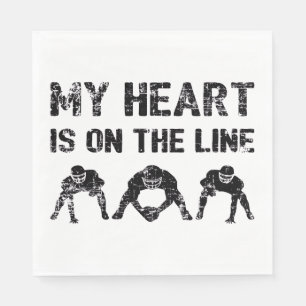 Serviette En Papier Mon Coeur Est En Ligne - Football Lineman I