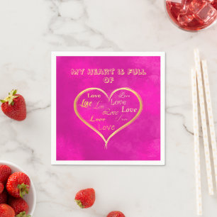 Serviette En Papier Mon cœur est plein d'amour, 