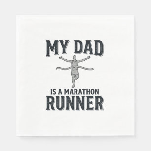 Serviette En Papier Mon père est un coureur de marathon Vintage Shirt 
