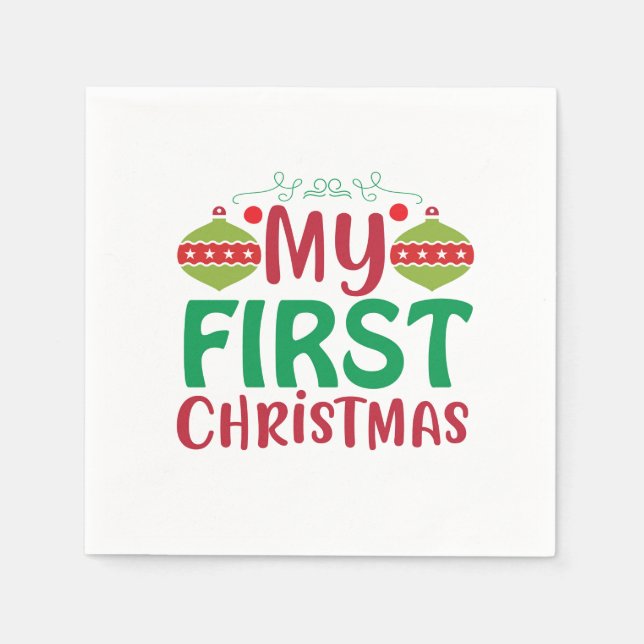 Serviette En Papier Mon premier Noël (Devant)