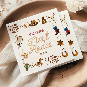 Serviette En Papier Mon premier Rodeo Western Cowboy 1er anniversaire 