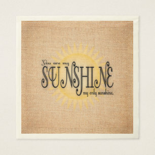 Serviette En Papier Mon soleil sur la toile de jute