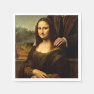 Serviette En Papier Mona Lisa avec un compagnon masculin