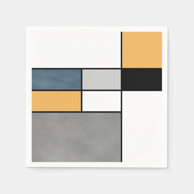Serviette En Papier Mondrian inspiré (Devant)