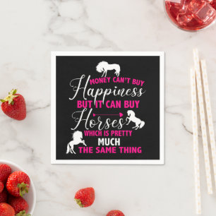 Serviette En Papier Money Can Buy Horses Rose Bonbon   