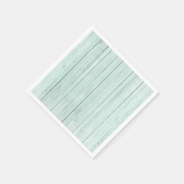 Serviette En Papier Monnaie Vert Pastel Turquoise Bois Rustique (Coin)
