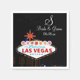 Serviette En Papier Monogram Bride Mariage de chambre Las Vegas Signal