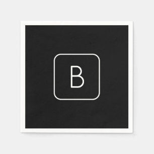 Serviette En Papier Monogram de Styled   White & Black