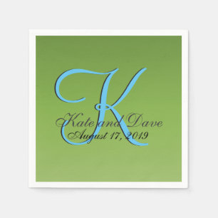 Serviette En Papier Monogram Lime Green