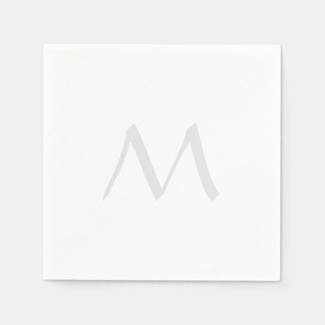 Serviette En Papier Monogram Modern Simple Minimalist Plain (Devant)