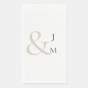 Serviette En Papier Monogramme à couple moderne et contemporain