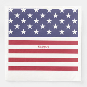 Serviette En Papier Monogramme American USA Flag 4 juillet Personnalis