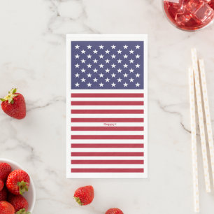 Serviette En Papier Monogramme American USA Flag 4 juillet Personnalis