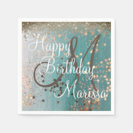 Serviette En Papier Monogramme Anniversaire Gold Stations sur serviett