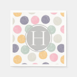 Serviette En Papier monogramme artistique pinceau coup de pinceau past
