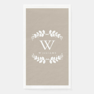 Serviette En Papier Monogramme beige moderne