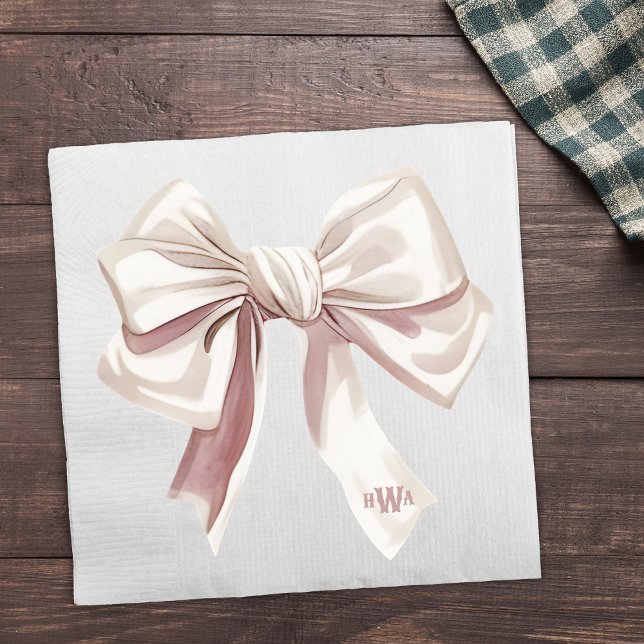 Serviette En Papier Monogramme blanc de la mâchoire Preppy Napkin (Créateur téléchargé)
