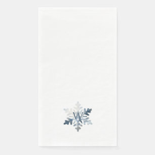 Serviette En Papier Monogramme bleu Icy simple Aquarelle Flèche de nei