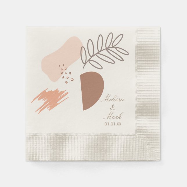 Serviette En Papier Monogramme botanique géométrique minimal (Devant)