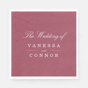 Serviette En Papier Monogramme Bourgogne noms mariage