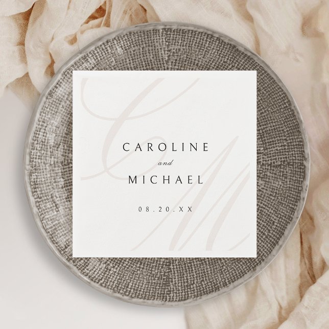 Serviette En Papier monogramme calligraphie classique Elegance (Classic Elegance calligraphy monogram Napkins)