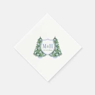 Serviette En Papier Monogramme Chinoiserie Arbre de Noël Wedding showe