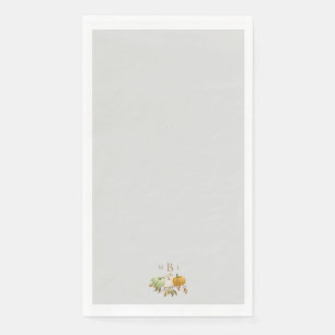 Serviette En Papier Monogramme Citrouille Gris Thanksgiving