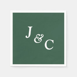 Serviette En Papier Monogramme classique Emerald Green Mariage Napkin